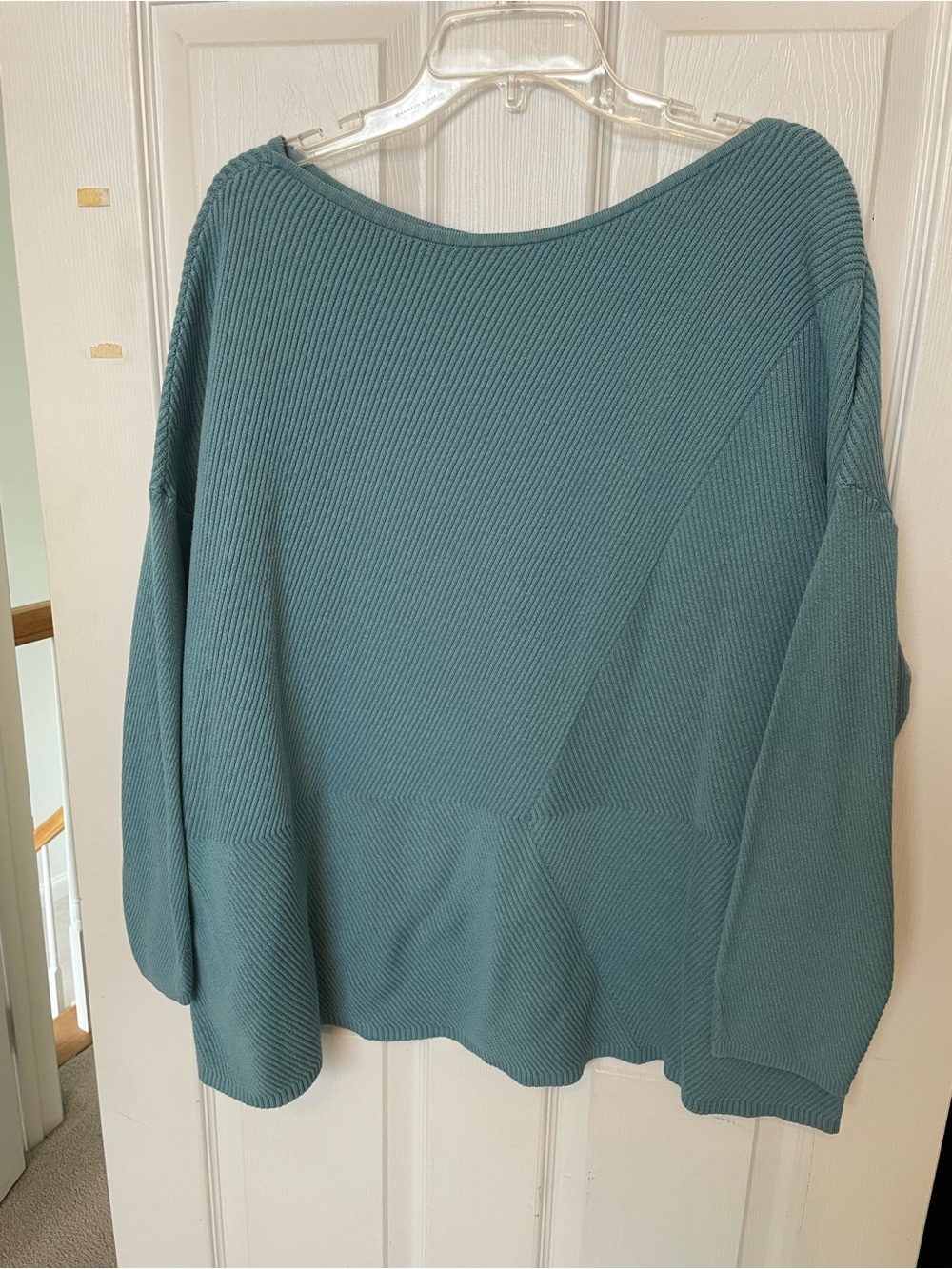 J Jill 2x Women’s Teal blue Ribbed Boatneck Sweater